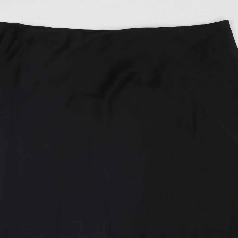 Marks and Spencer Womens Black Polyester Swing Skirt Size 22
