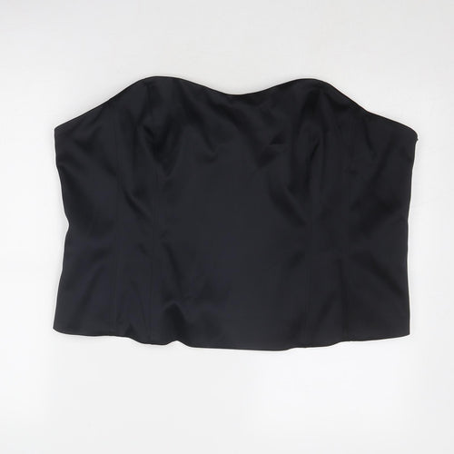 Marks and Spencer Womens Black Polyester Cropped Tank Size 24 Off the Shoulder