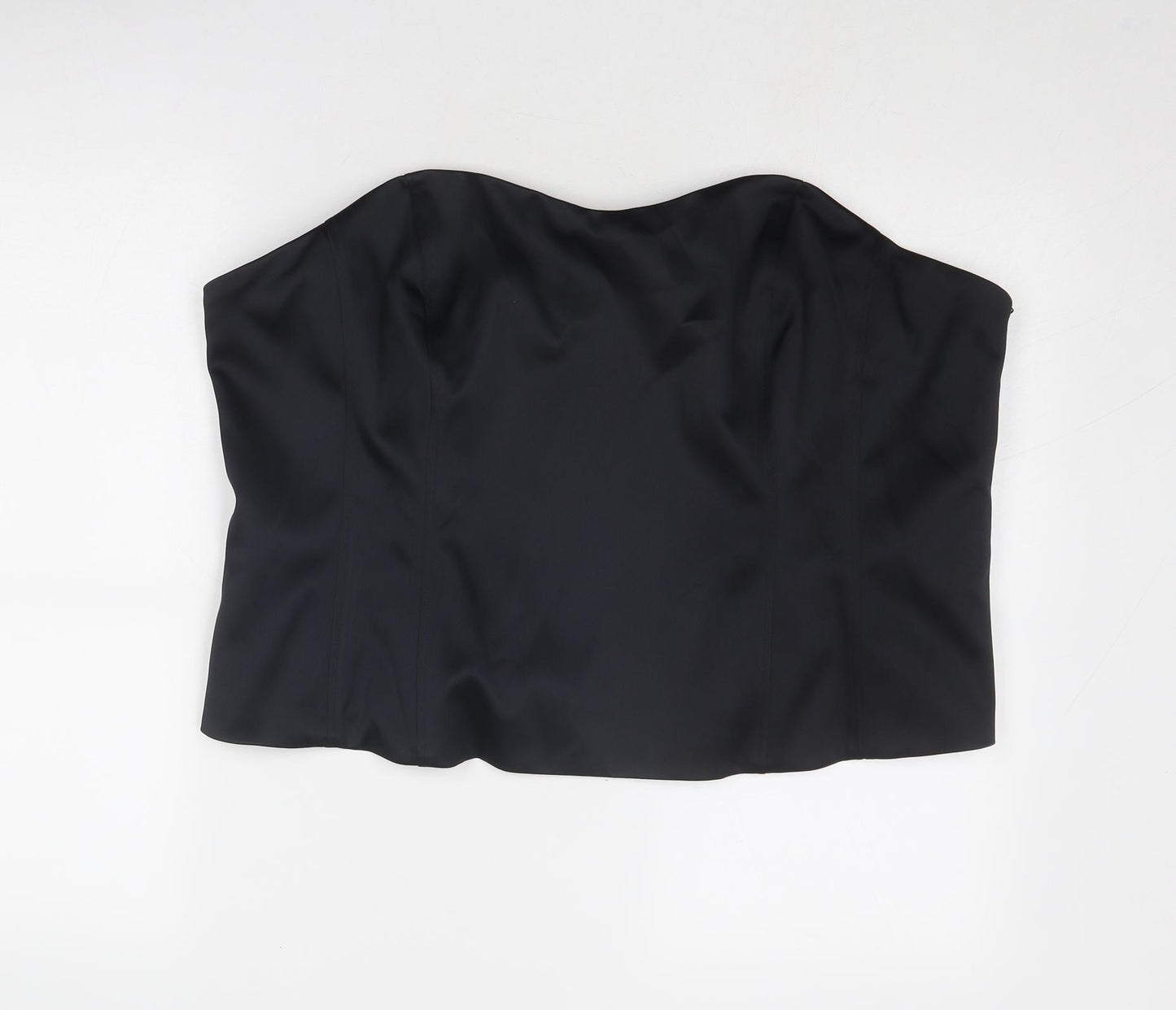 Marks and Spencer Womens Black Polyester Cropped Tank Size 24 Off the Shoulder