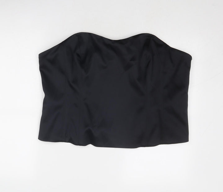 Marks and Spencer Womens Black Polyester Cropped Tank Size 24 Off the Shoulder
