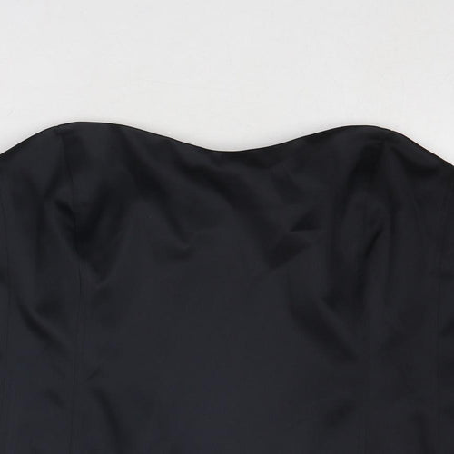 Marks and Spencer Womens Black Polyester Cropped Tank Size 24 Off the Shoulder