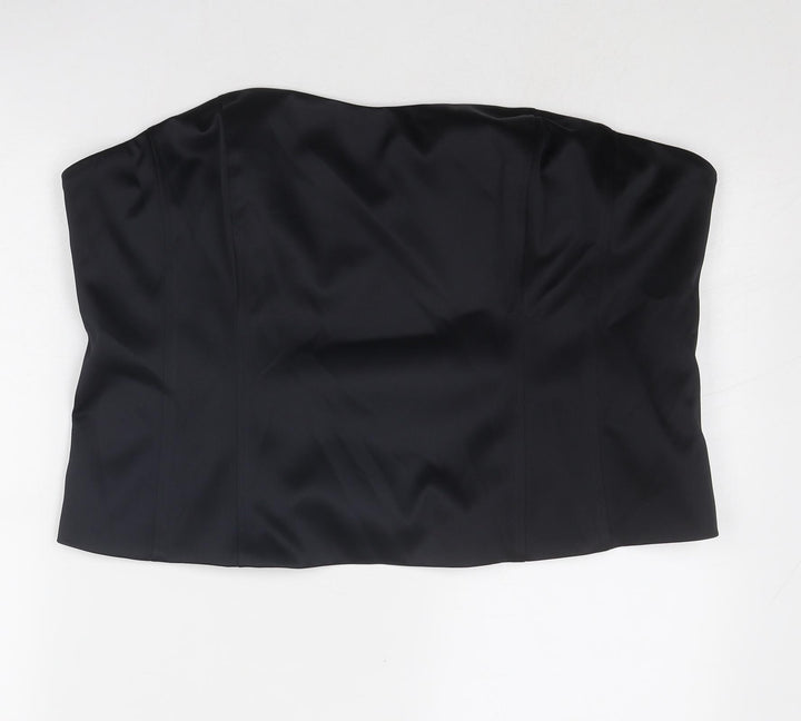 Marks and Spencer Womens Black Polyester Cropped Tank Size 24 Sweetheart