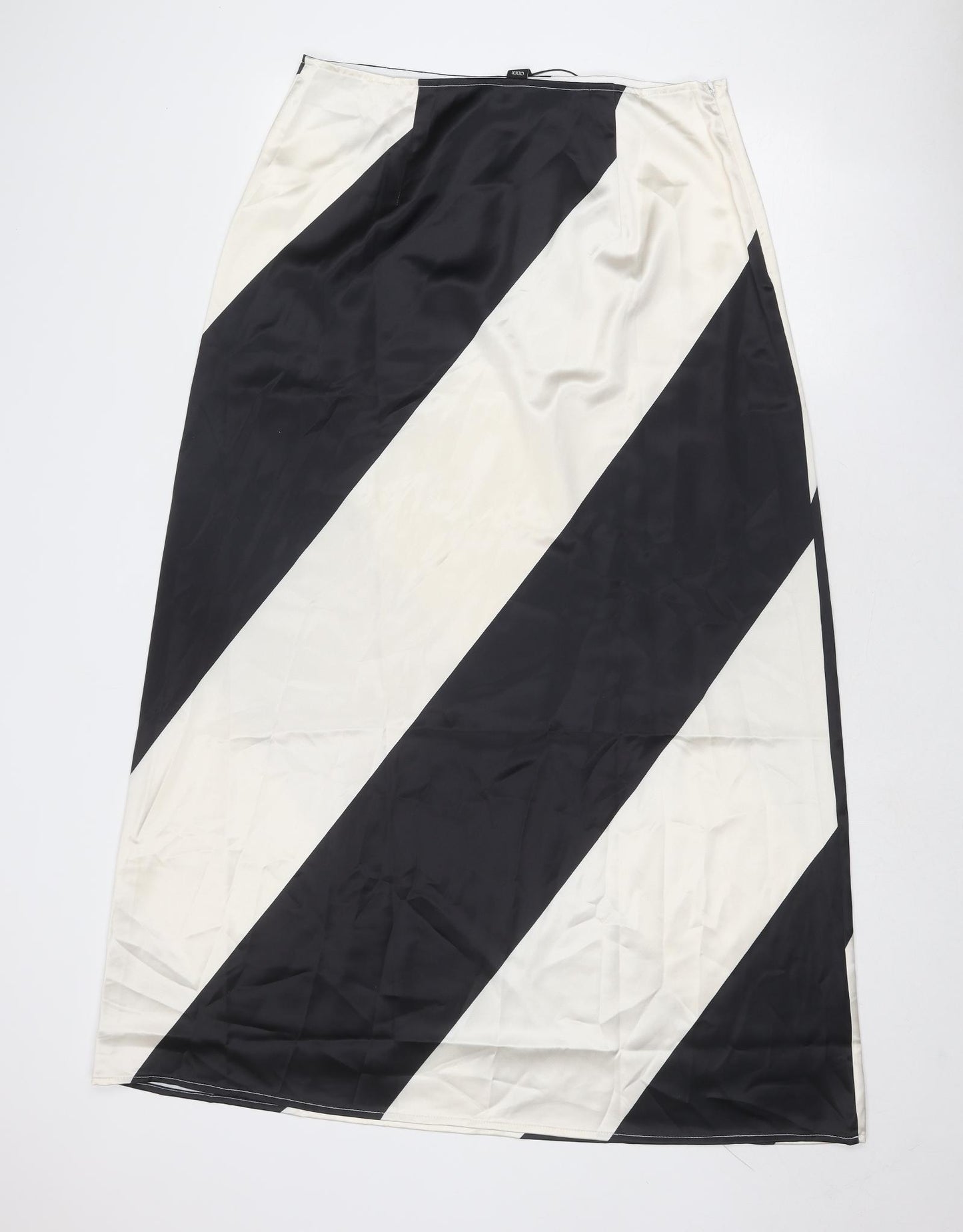 CIDER Womens Black Geometric Polyester A-Line Skirt Size XL Zip - Colourblock