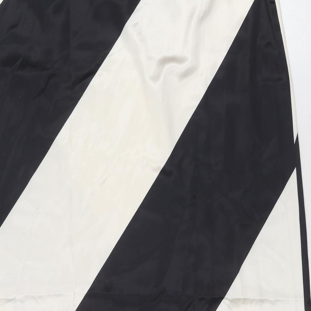 CIDER Womens Black Geometric Polyester A-Line Skirt Size XL Zip - Colourblock