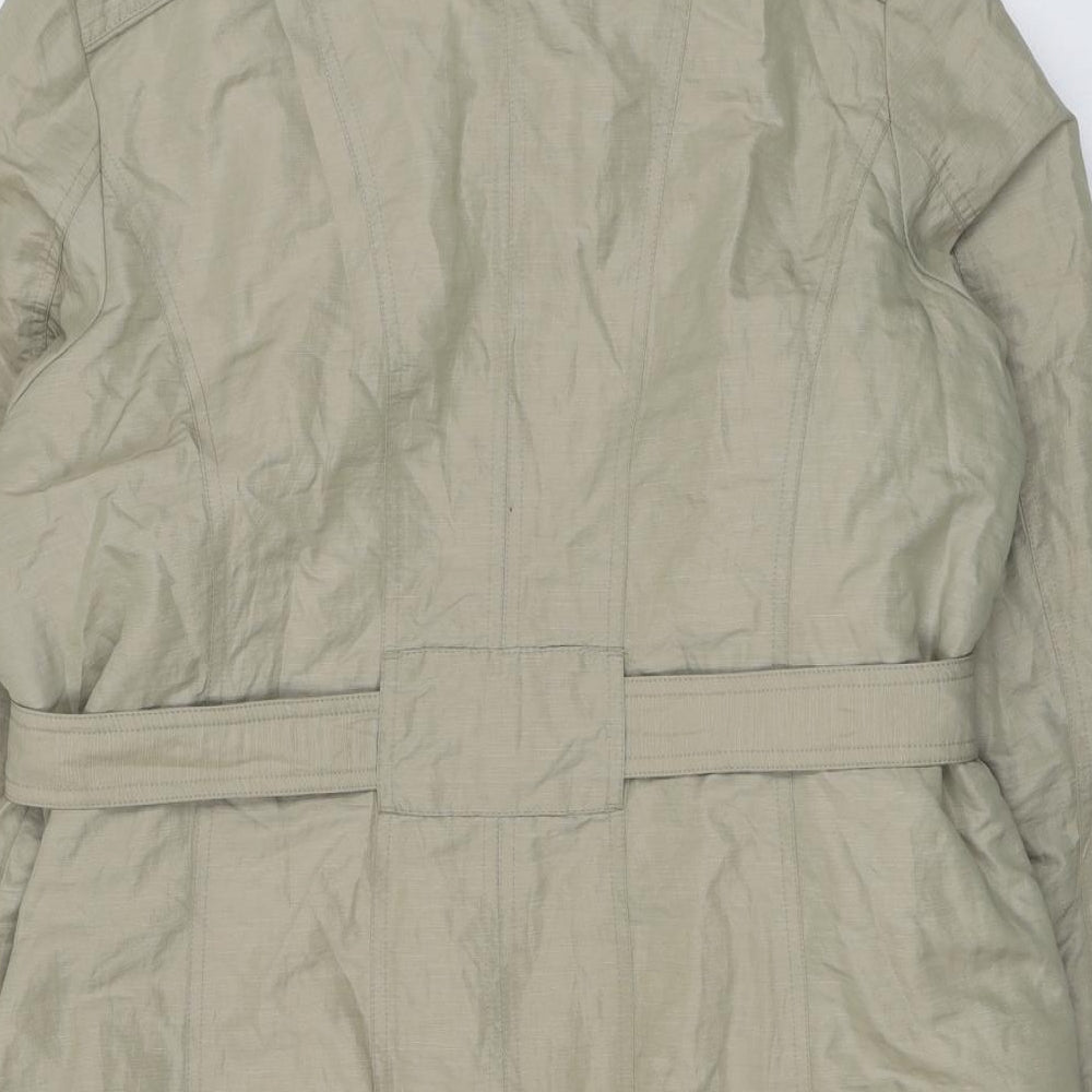 Shower Resistant Womens Beige Trench Coat Coat Size XL Zip