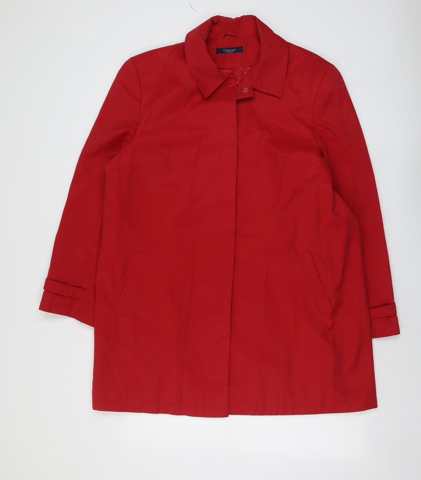 Debenhams Womens Red Overcoat Coat Size 18 Zip