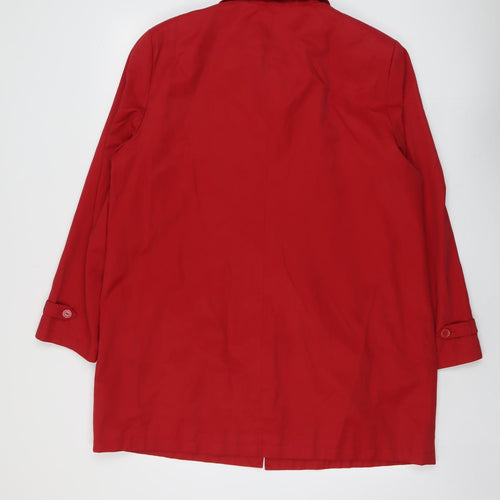 Debenhams Womens Red Overcoat Coat Size 18 Zip
