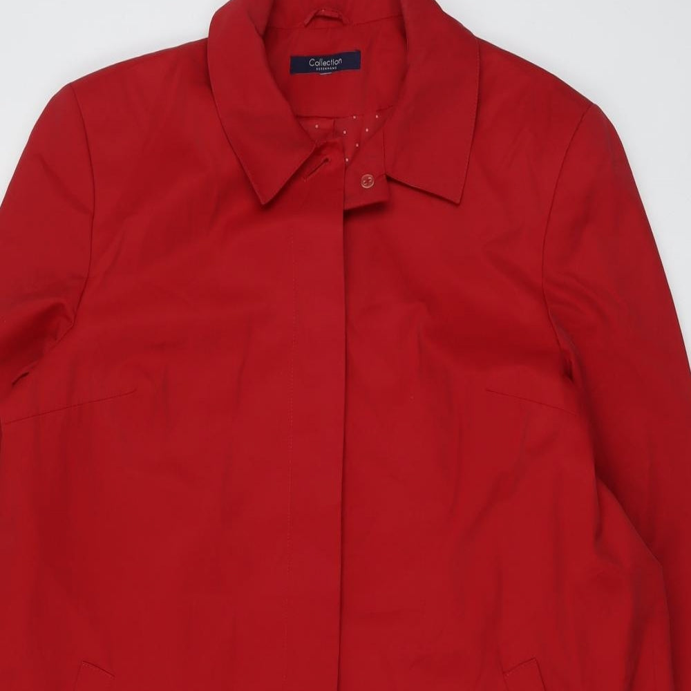 Debenhams Womens Red Overcoat Coat Size 18 Zip