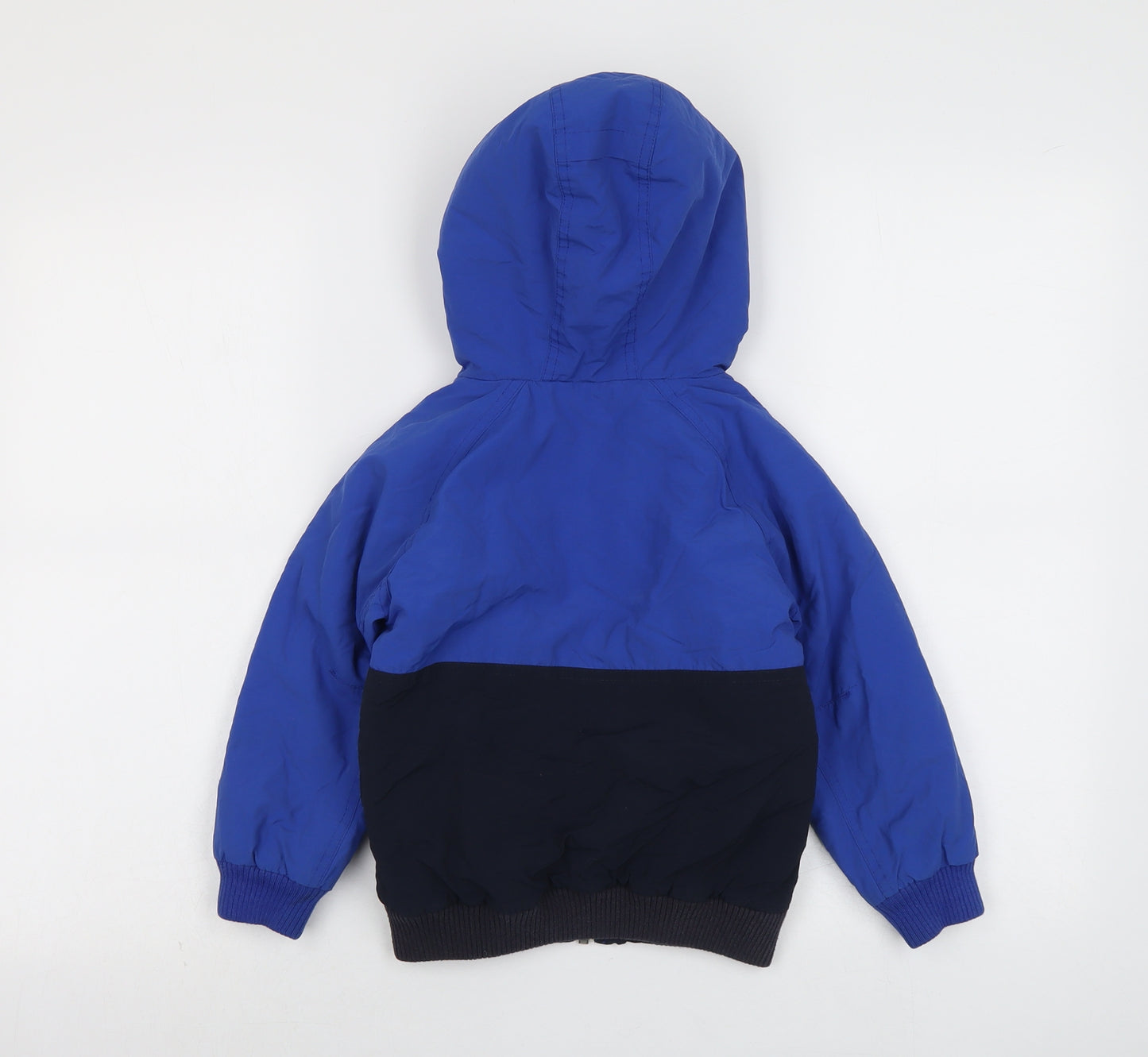 NEXT Boys Blue Colourblock Windbreaker Jacket Size 4 Years Snap