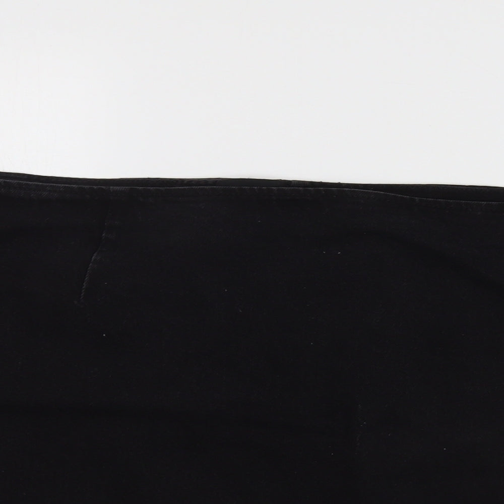 ASOS Womens Black Cotton Mini Skirt Size 26 Zip