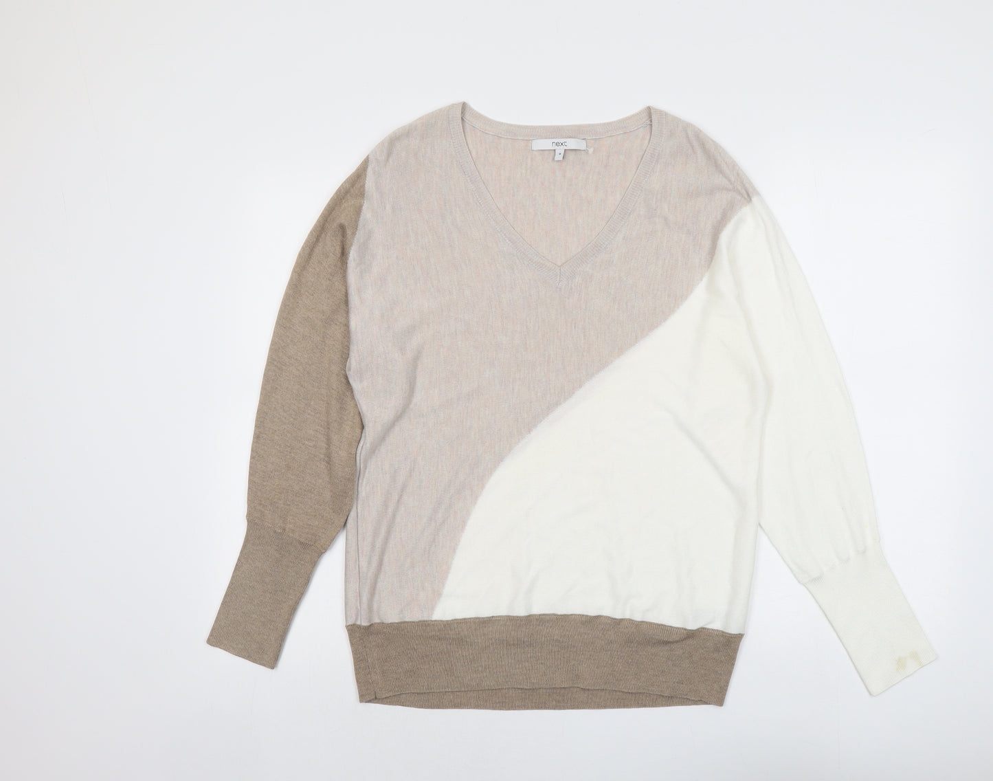 NEXT Womens Multicoloured Round Neck Geometric Polyester Pullover Jumper Size M