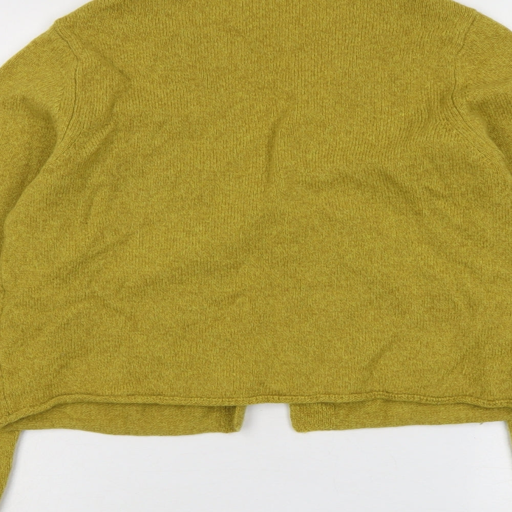OSKA Womens Yellow V-Neck Wool Cardigan Jumper Size 8