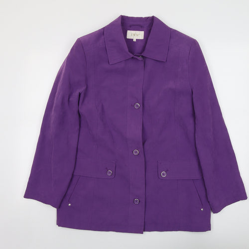 EWM Womens Purple Pea Coat Coat Size 12 Button