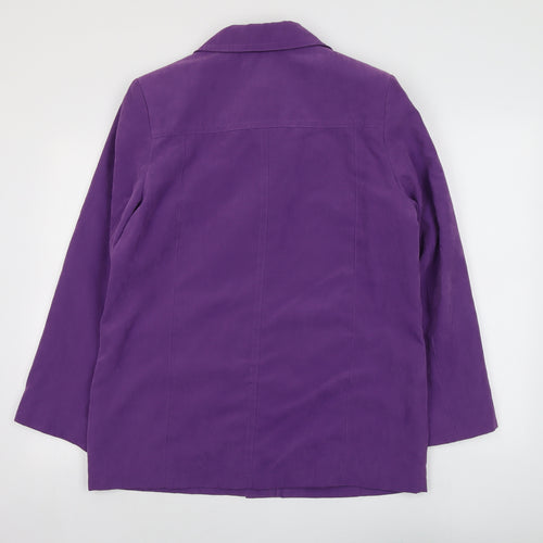 EWM Womens Purple Pea Coat Coat Size 12 Button