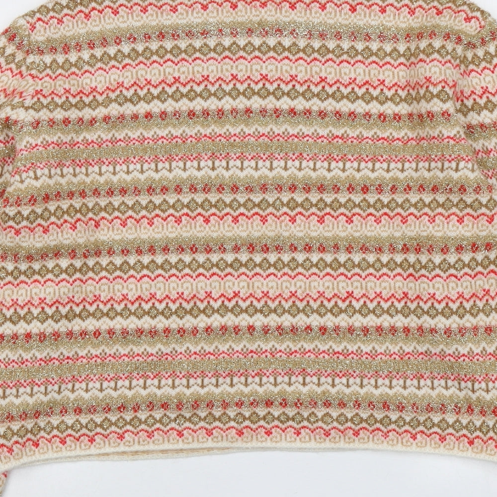 Marks and Spencer Womens Multicoloured Crew Neck Geometric Acrylic Pullover Jumper Size M