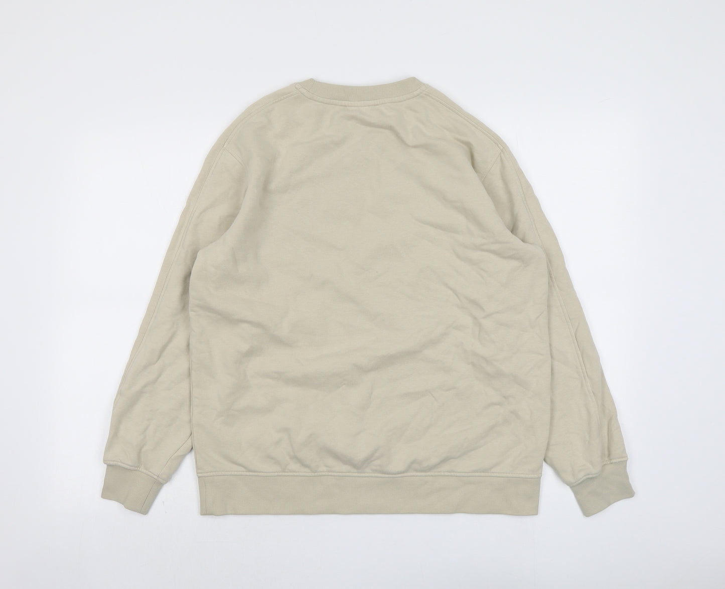 Marks and Spencer Womens Beige Cotton Pullover Sweatshirt Size S Pullover - French Slogan