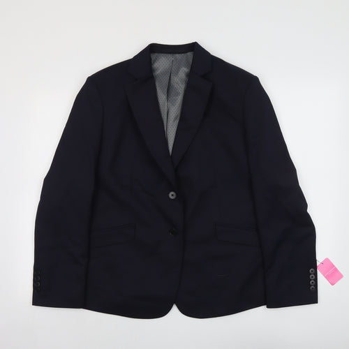 Brook Taverner Womens Blue Polyester Jacket Suit Jacket Size 8