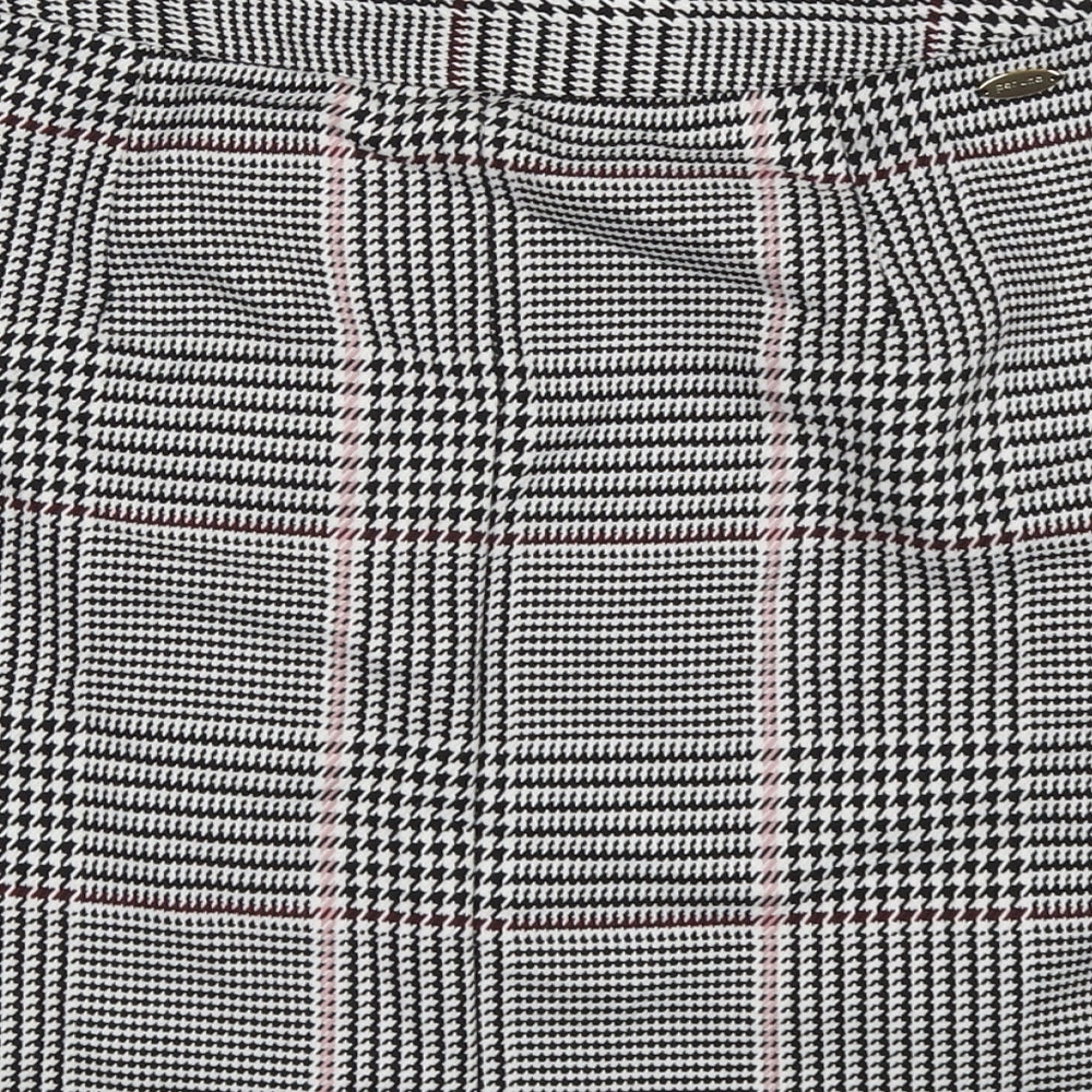 Per Una Womens Black Plaid Polyester A-Line Skirt Size 10 Zip
