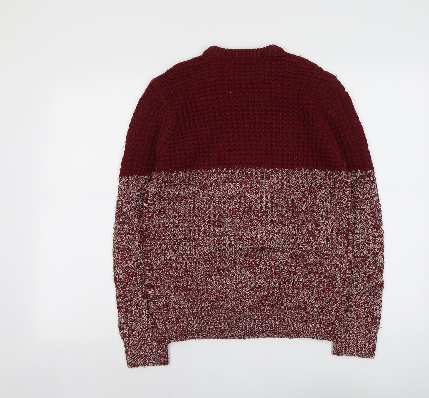Allcott Knit Womens Red Round Neck Acrylic Pullover Jumper Size S