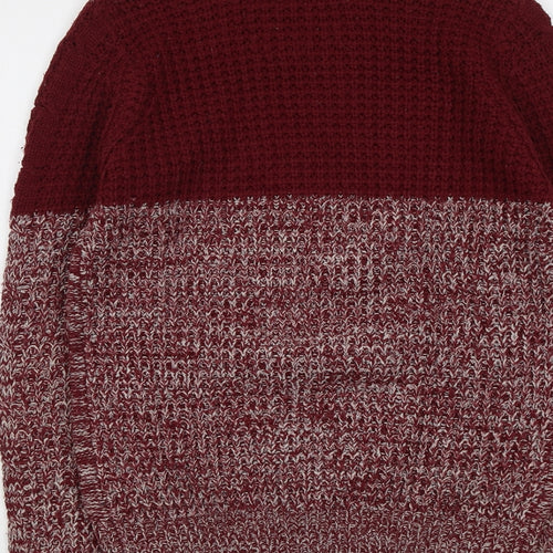Allcott Knit Womens Red Round Neck Acrylic Pullover Jumper Size S