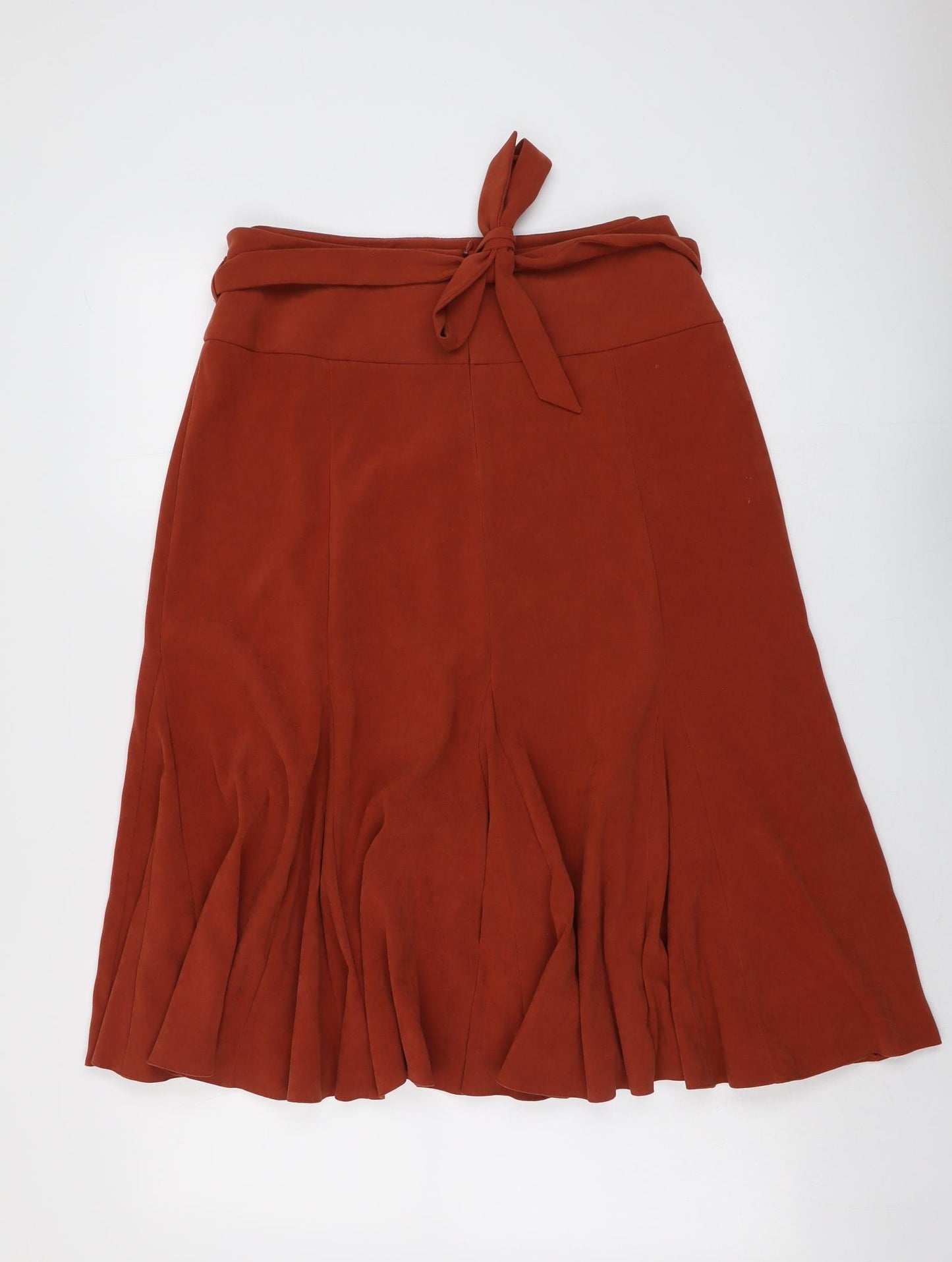 BHS Womens Red Polyester Swing Skirt Size 14 Zip