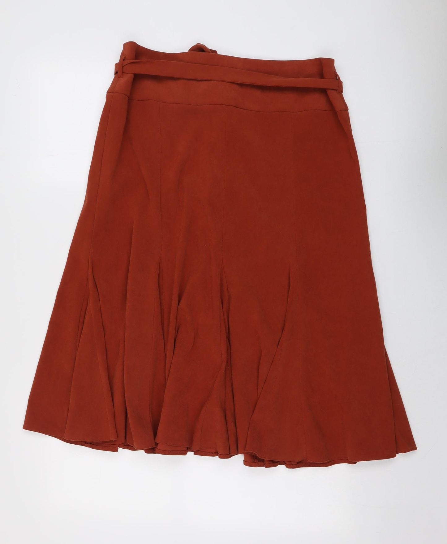 BHS Womens Red Polyester Swing Skirt Size 14 Zip