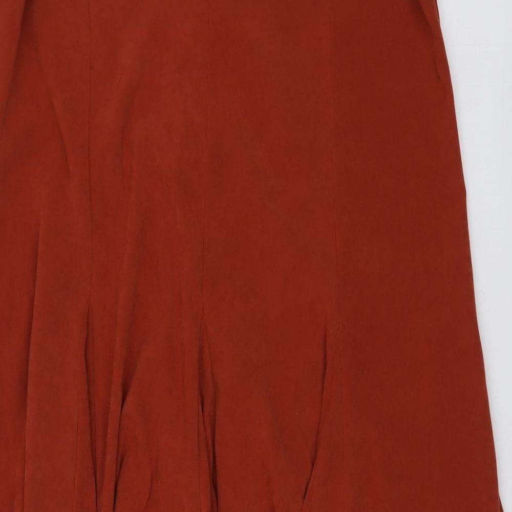BHS Womens Red Polyester Swing Skirt Size 14 Zip