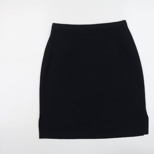 Marks and Spencer Womens Blue Polyester A-Line Skirt Size 12 Zip