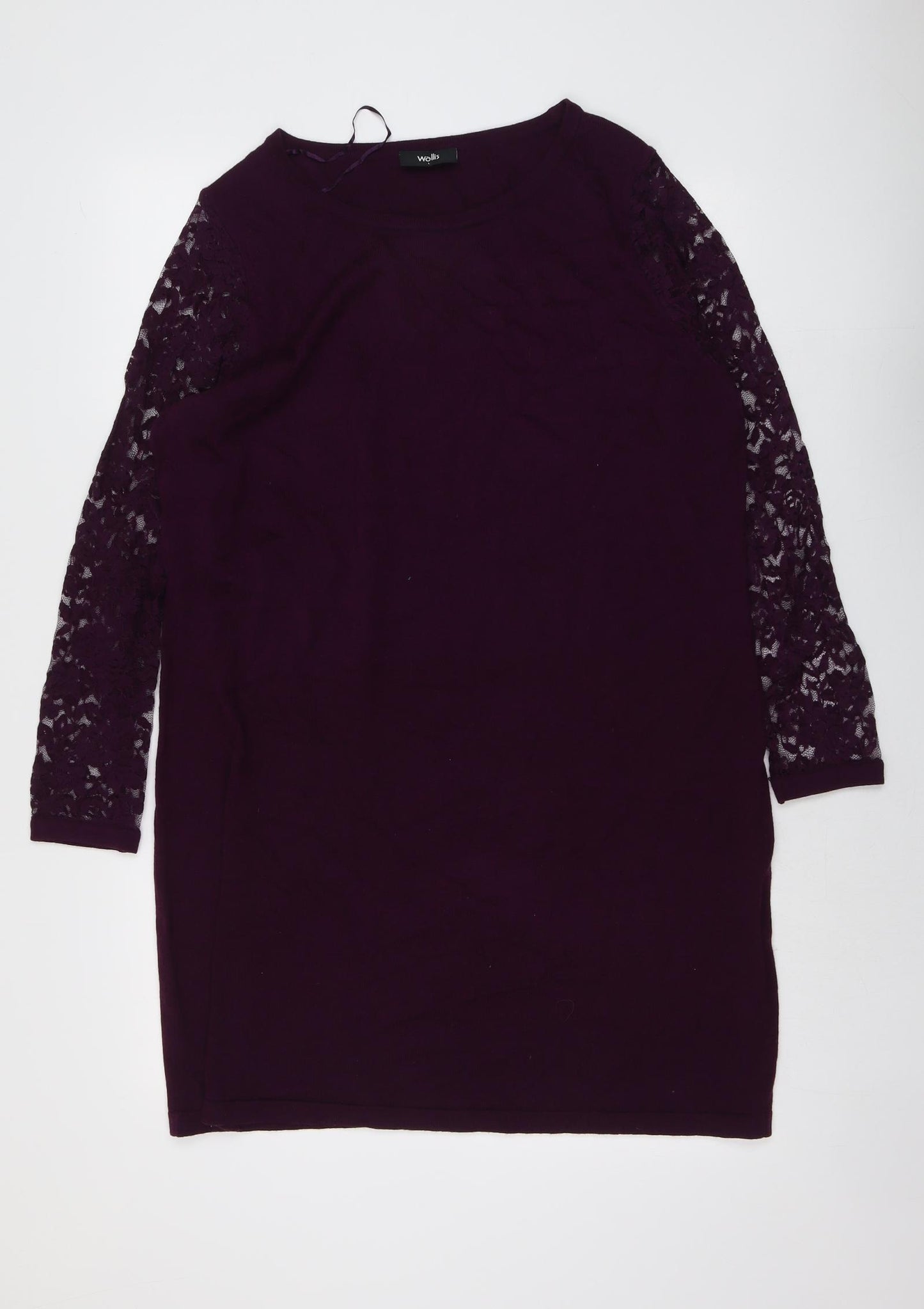 Wallis Womens Purple Acrylic A-Line Size L Round Neck Pullover