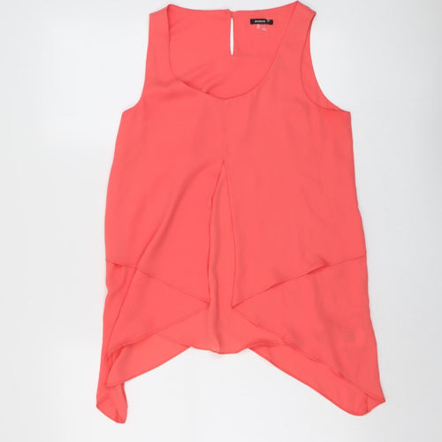 Roman Womens Pink Polyester Basic Tank Size 10 Round Neck