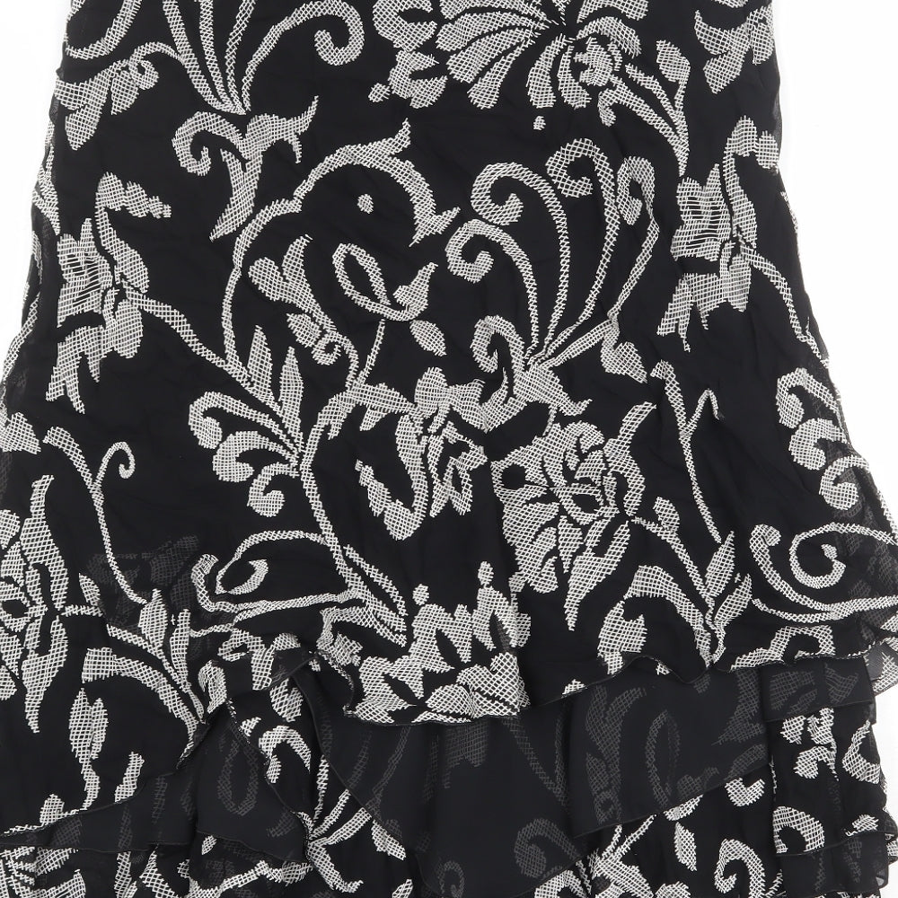 Wish Womens Black Geometric Polyester Swing Skirt Size 14