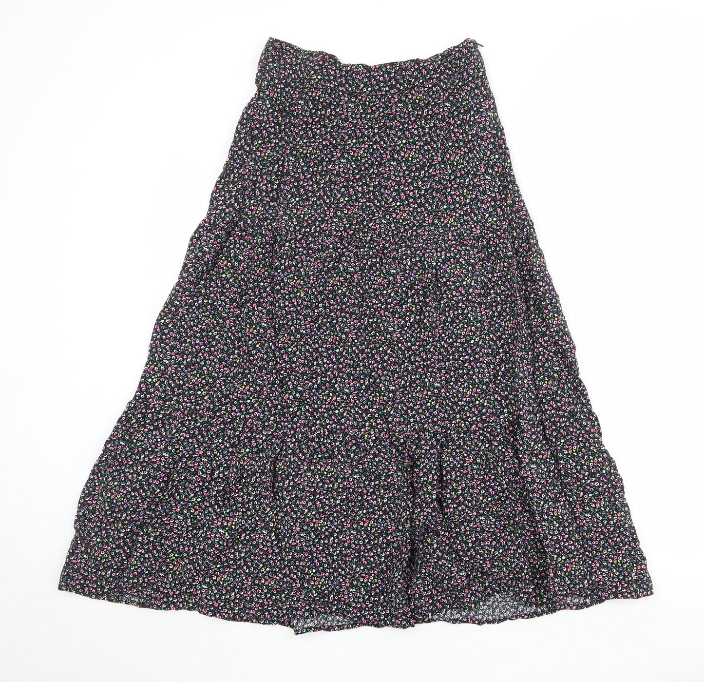 Marks and Spencer Womens Multicoloured Floral Viscose Peasant Skirt Size 8 Zip