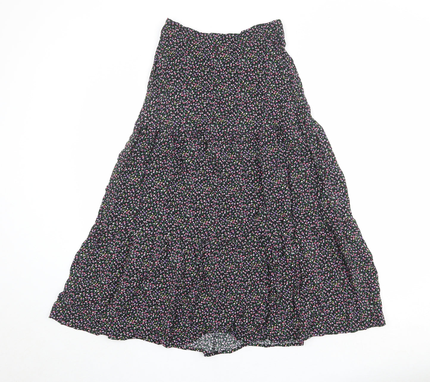 Marks and Spencer Womens Multicoloured Floral Viscose Peasant Skirt Size 8 Zip