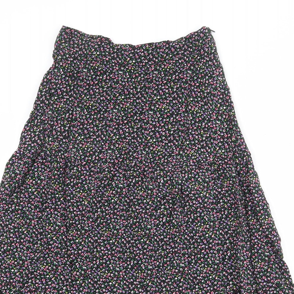 Marks and Spencer Womens Multicoloured Floral Viscose Peasant Skirt Size 8 Zip