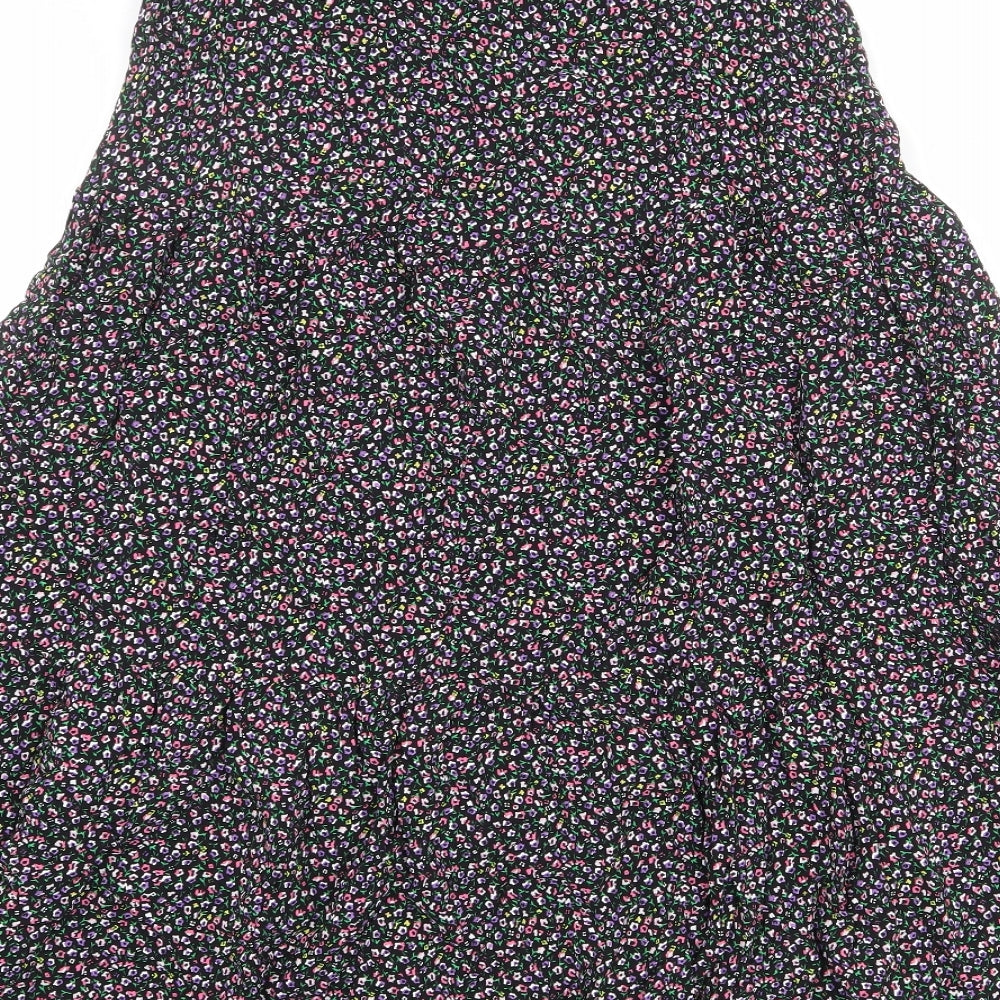 Marks and Spencer Womens Multicoloured Floral Viscose Peasant Skirt Size 8 Zip