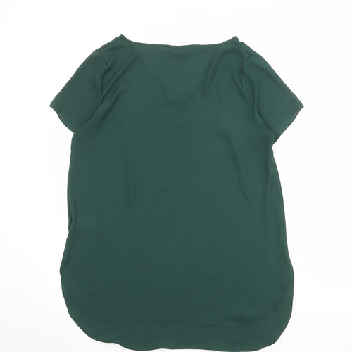 New Look Womens Green Polyester Basic Blouse Size 14 V-Neck