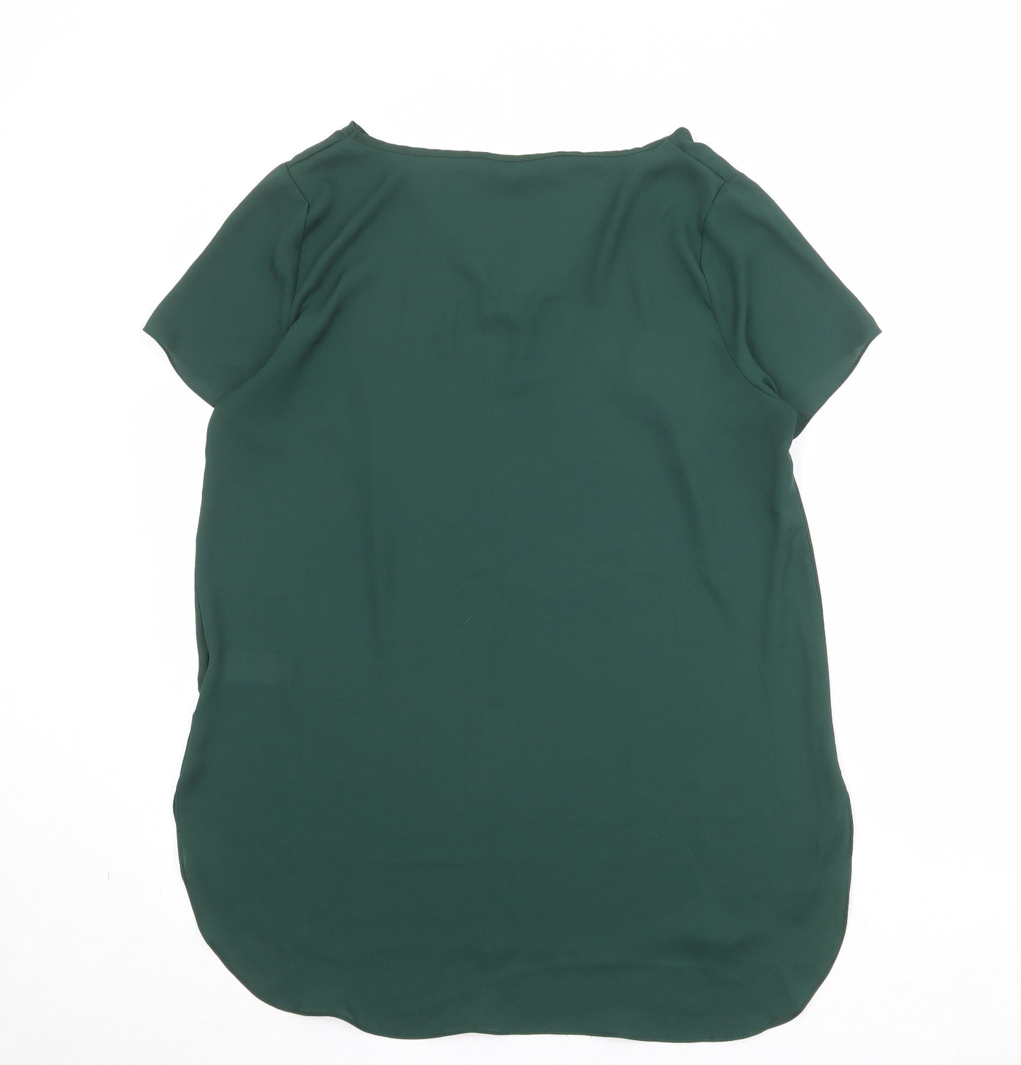 New Look Womens Green Polyester Basic Blouse Size 14 V-Neck