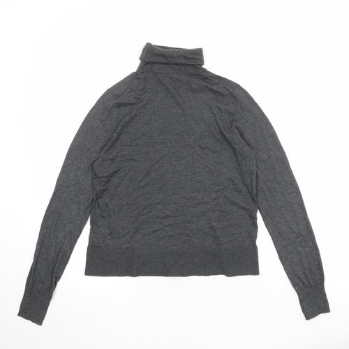 Zara Womens Grey Roll Neck Modal Pullover Jumper Size S