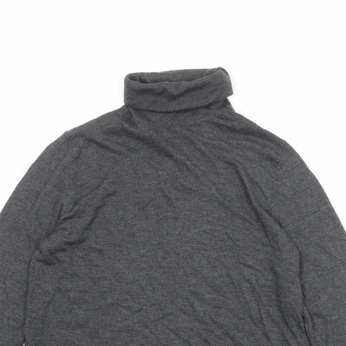 Zara Womens Grey Roll Neck Modal Pullover Jumper Size S