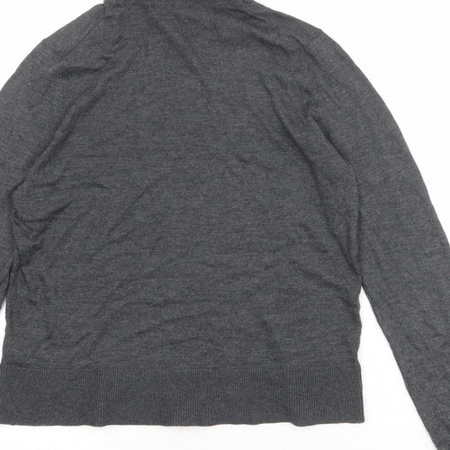 Zara Womens Grey Roll Neck Modal Pullover Jumper Size S