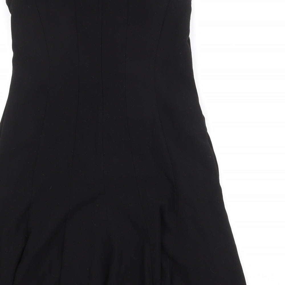 Debenhams Womens Black Colourblock Polyester Trapeze & Swing Size 16 Round Neck Zip
