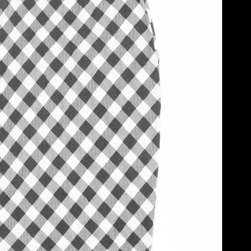 Boohoo Womens Black Check Viscose Straight & Pencil Skirt Size 8