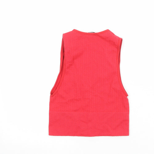 Stradivarius Womens Red Polyester Cropped Tank Size XS V-Neck