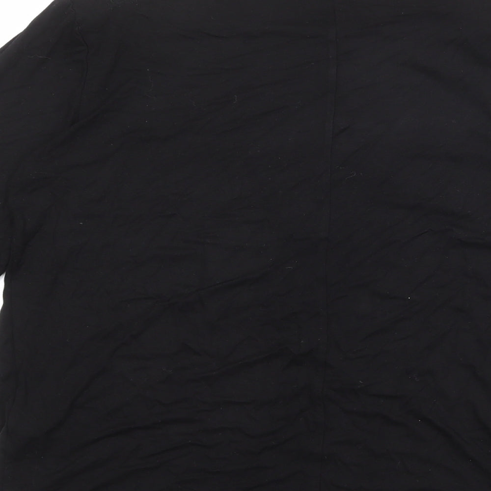 Julien Macdonald Womens Black Viscose Basic Blouse Size 14 Boat Neck - Embellished Shoulders