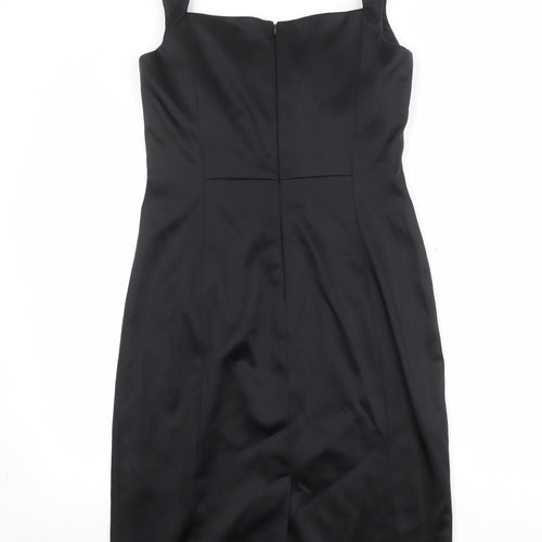 Jax Womens Black Acetate Sheath Size 10 Square Neck Zip