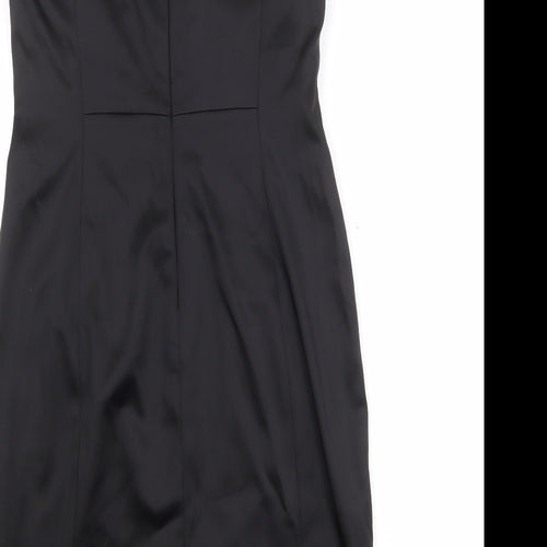 Jax Womens Black Acetate Sheath Size 10 Square Neck Zip