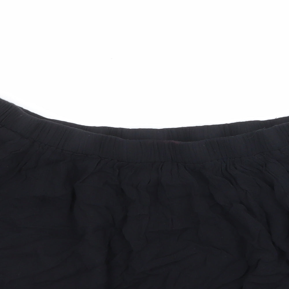 Select Womens Black Viscose Cropped Blouse Size 14 Off the Shoulder - Crocheted Lace Detail