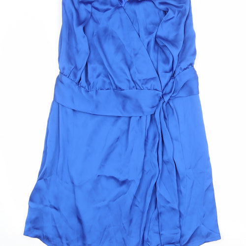 Trinity & Susan Womens Blue Polyester A-Line Size 12 Off the Shoulder Pullover - Front Detail