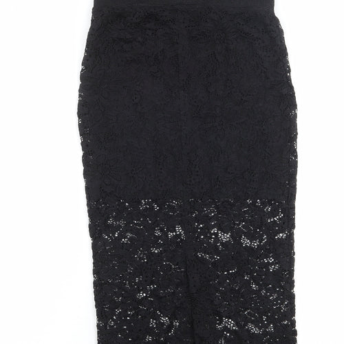Divided by H&M Womens Black Geometric Polyamide A-Line Skirt Size XS