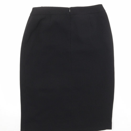 Alex & Co Womens Black Geometric Polyester A-Line Skirt Size 8 Zip
